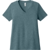 Custom BELLA+CANVAS Womens Relaxed Heather CVC V-Neck Tee Heather Slate Gray