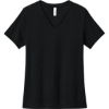 Custom BELLA+CANVAS Womens Relaxed Heather CVC V-Neck Tee Solid Black Blend