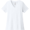 Custom BELLA+CANVAS Womens Relaxed Heather CVC V-Neck Tee Solid White Blend