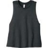 Custom BELLA+CANVAS Womens Racerback Cropped Tank. Dark Grey Ht