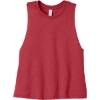 Custom BELLA+CANVAS Womens Racerback Cropped Tank. Heather Red