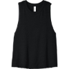 Custom BELLA+CANVAS Womens Racerback Cropped Tank. Solid Black Blend