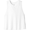 Custom BELLA+CANVAS Womens Racerback Cropped Tank. Solid White Blend