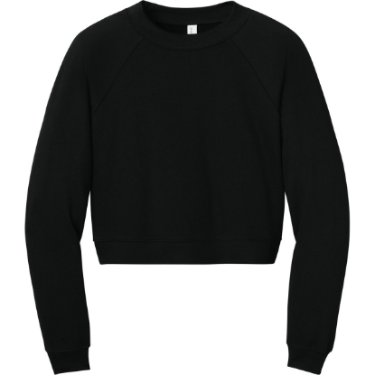 Custom BELLA+CANVAS Womens Raglan Pullover Sponge Fleece Black