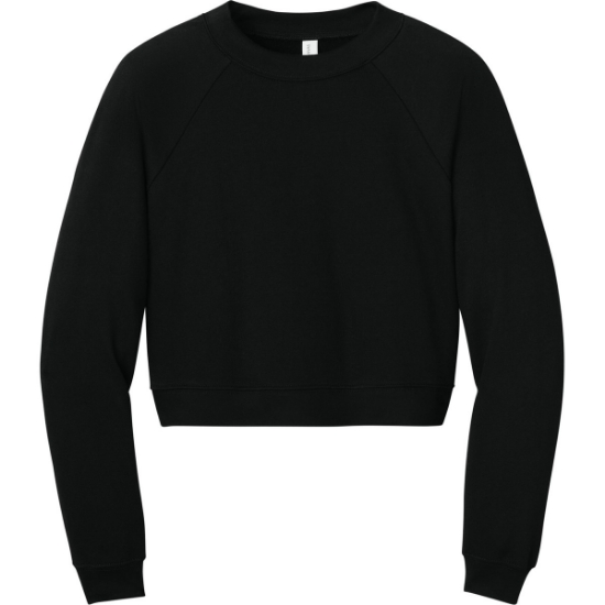 Custom BELLA+CANVAS Womens Raglan Pullover Sponge Fleece Black