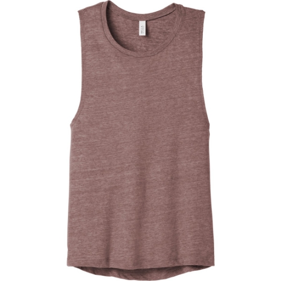 Custom BELLA+CANVAS Womens Flowy Scoop Muscle Tank. Mauve Slub