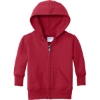 Custom Port & Co Infant Core Fleece Full-Zip Hooded Sweatshirt. Red
