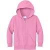 Custom Port & Co Toddler Core Fleece Full-Zip Hooded Sweatshirt. Candy Pink