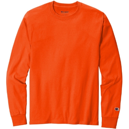 Custom Champion Heritage 5.2-Oz Jersey Long Sleeve Tee Orange