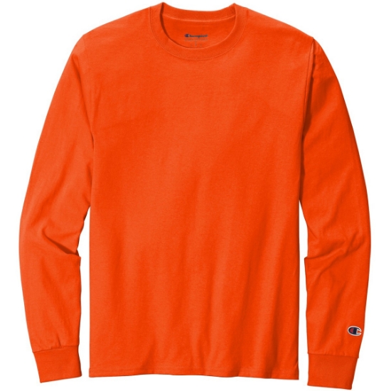 Custom Champion Heritage 5.2-Oz Jersey Long Sleeve Tee Orange