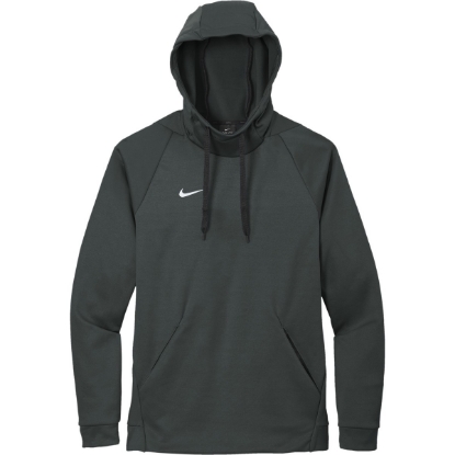 Custom Nike Therma-FIT Pullover Fleece Hoodie Team Anthracite Gray