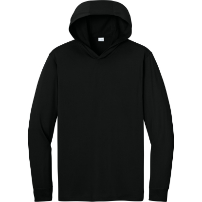 Custom CornerStone Workwear Pro Long Sleeve Hooded Tee Black