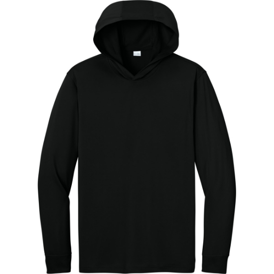 Custom CornerStone Workwear Pro Long Sleeve Hooded Tee Black
