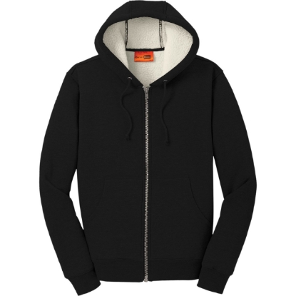 Custom CornerStone Heavyweight Sherpa-Lined Hooded Fleece Jacket. Black