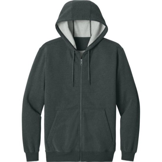 Custom CornerStone Tough Fleece Full-Zip Hoodie Charcoal Heather Brown