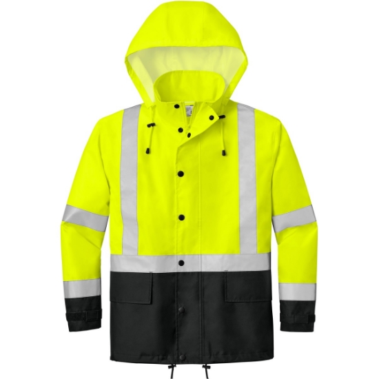Custom CornerStone ANSI 107 Class 3 Rain Jacket Safety Yellow/Black