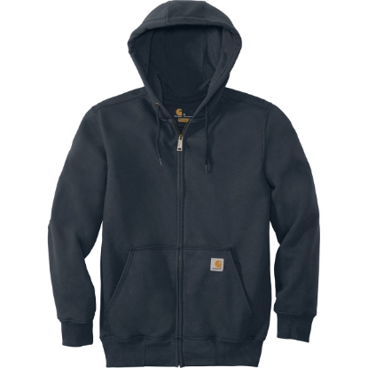 Custom Carhartt Rain Defender Paxton Heavyweight Hooded Zip-Front Sweatshirt. New Navy Blue