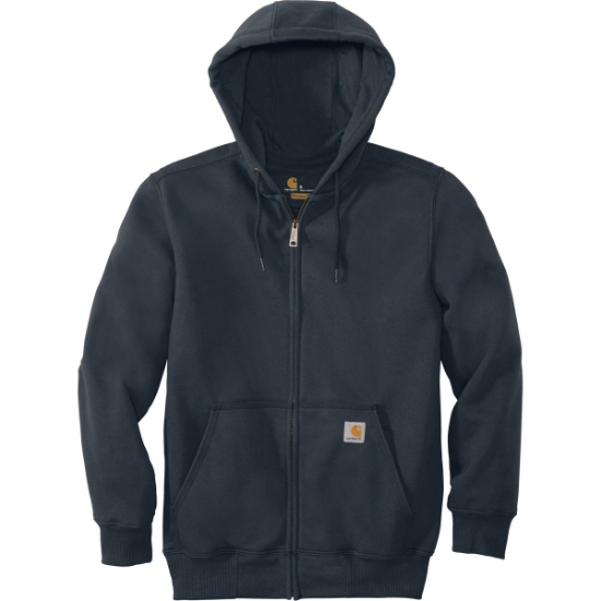 Custom Carhartt Rain Defender Paxton Heavyweight Hooded Zip-Front Sweatshirt. New Navy Blue