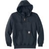 Custom Carhartt Rain Defender Paxton Heavyweight Hooded Zip Mock Sweatshirt. New Navy Blue