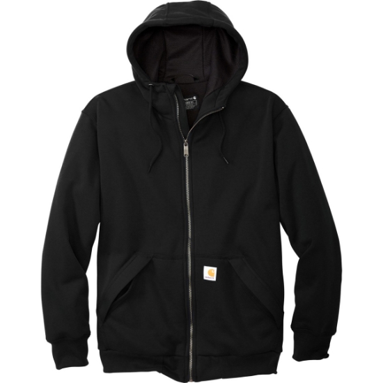 Custom Carhartt Midweight Thermal-Lined Full-Zip Sweatshirt Black
