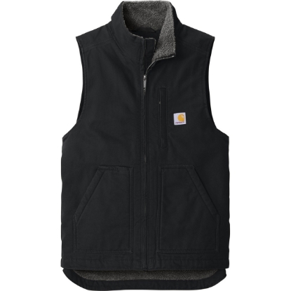 Custom Carhartt Sherpa-Lined Mock Neck Vest Black