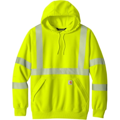 Custom Carhartt ANSI 107 Class 3 Hooded Sweatshirt Brite Lime Green