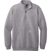 Custom Carhartt Midweight 1/4-Zip Mock Neck Sweatshirt HthrGrey