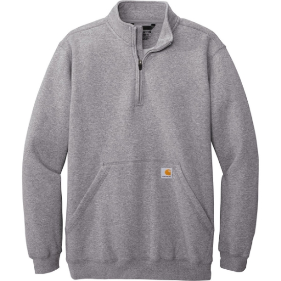 Custom Carhartt Midweight 1/4-Zip Mock Neck Sweatshirt HthrGrey