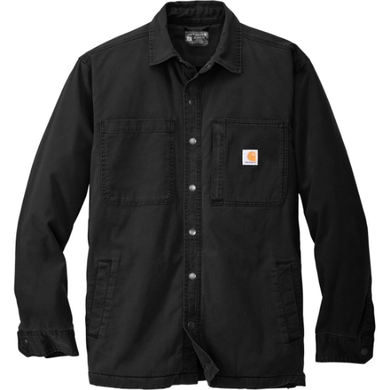 Custom Carhartt Rugged Flex Fleece-Lined Shirt Jac Black