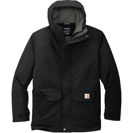 Custom Carhartt Super Dux Insulated Hooded Coat Black