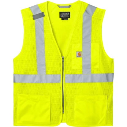 Custom Carhartt ANSI Class 2 Mesh Zip-Front Vest Brite Lime Yellow