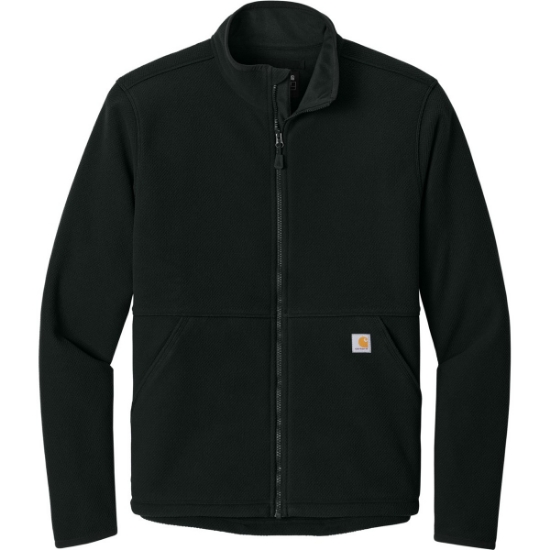 Custom Carhartt Textured Full-Zip Fleece Jacket Black