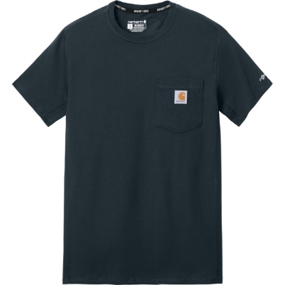 Custom Carhartt Force Short Sleeve Pocket T-Shirt Navy Blue