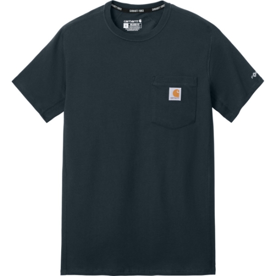 Custom Carhartt Force Short Sleeve Pocket T-Shirt Navy Blue