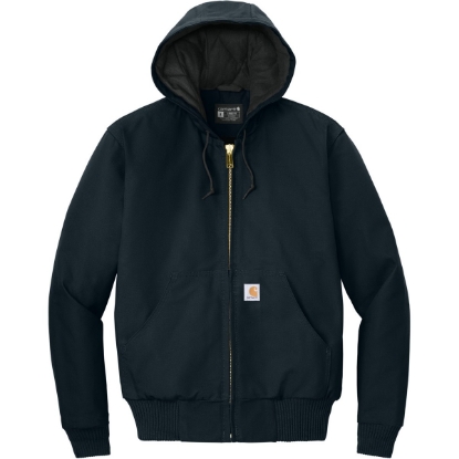 Custom Carhartt Quilted-Flanne-Lined Duck Active Jac. Dark Navy Blue