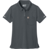 Custom Carhartt Womens FLD & RSCU Polo Pewter Gray