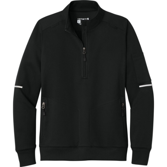 Custom Carhartt Womens FLD & RSCU 1/2-Zip Mid-Layer Black