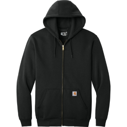 Custom Carhartt Midweight Hooded Zip-Front Sweatshirt. Black