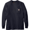 Custom Carhartt Workwear Pocket Long Sleeve T-Shirt. Navy Blue