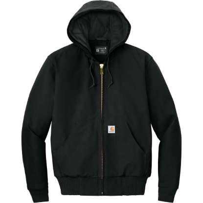 Custom Carhartt Tall Quilted-Flannel-Lined Duck Active Jac. Black