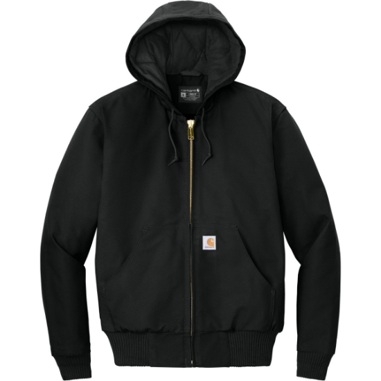 Custom Carhartt Tall Quilted-Flannel-Lined Duck Active Jac. Black