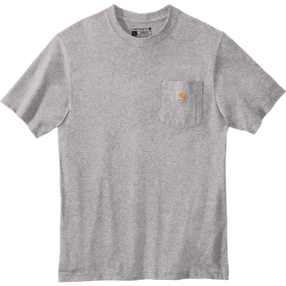 Custom Carhartt Tall Workwear Pocket Short Sleeve T-Shirt. Heather Grey
