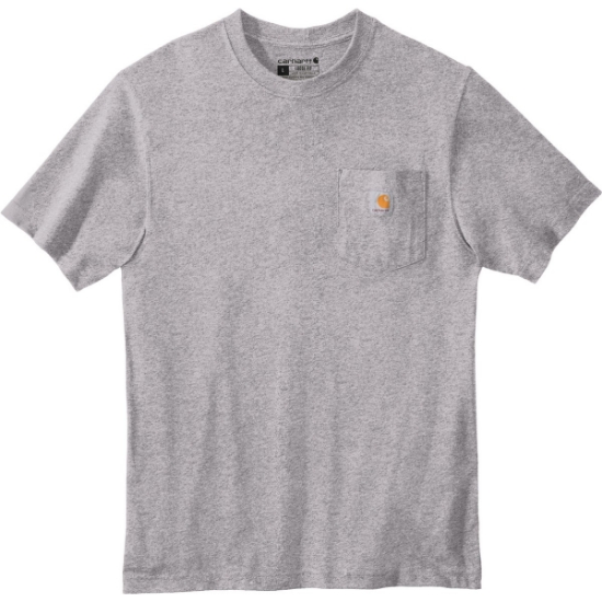Custom Carhartt Tall Workwear Pocket Short Sleeve T-Shirt. Heather Grey