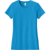 Custom District Womens Perfect Blend CVC Tee. Heathered Bright Turquoise Blue
