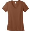 Custom District - Womens Perfect Weight V-Neck Tee. Baked Clay Brown