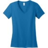 Custom District - Womens Perfect Weight V-Neck Tee. Bright Blue