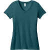 Custom District - Womens Perfect Weight V-Neck Tee. Caribbean Blue Heather