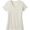 Custom District - Womens Perfect Weight V-Neck Tee. Oatmeal Heather White