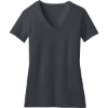 Custom District Womens Perfect Blend CVC V-Neck Tee. Charcoal Gray