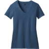 Custom District Womens Perfect Blend CVC V-Neck Tee. Deep Royal Blue Fleck